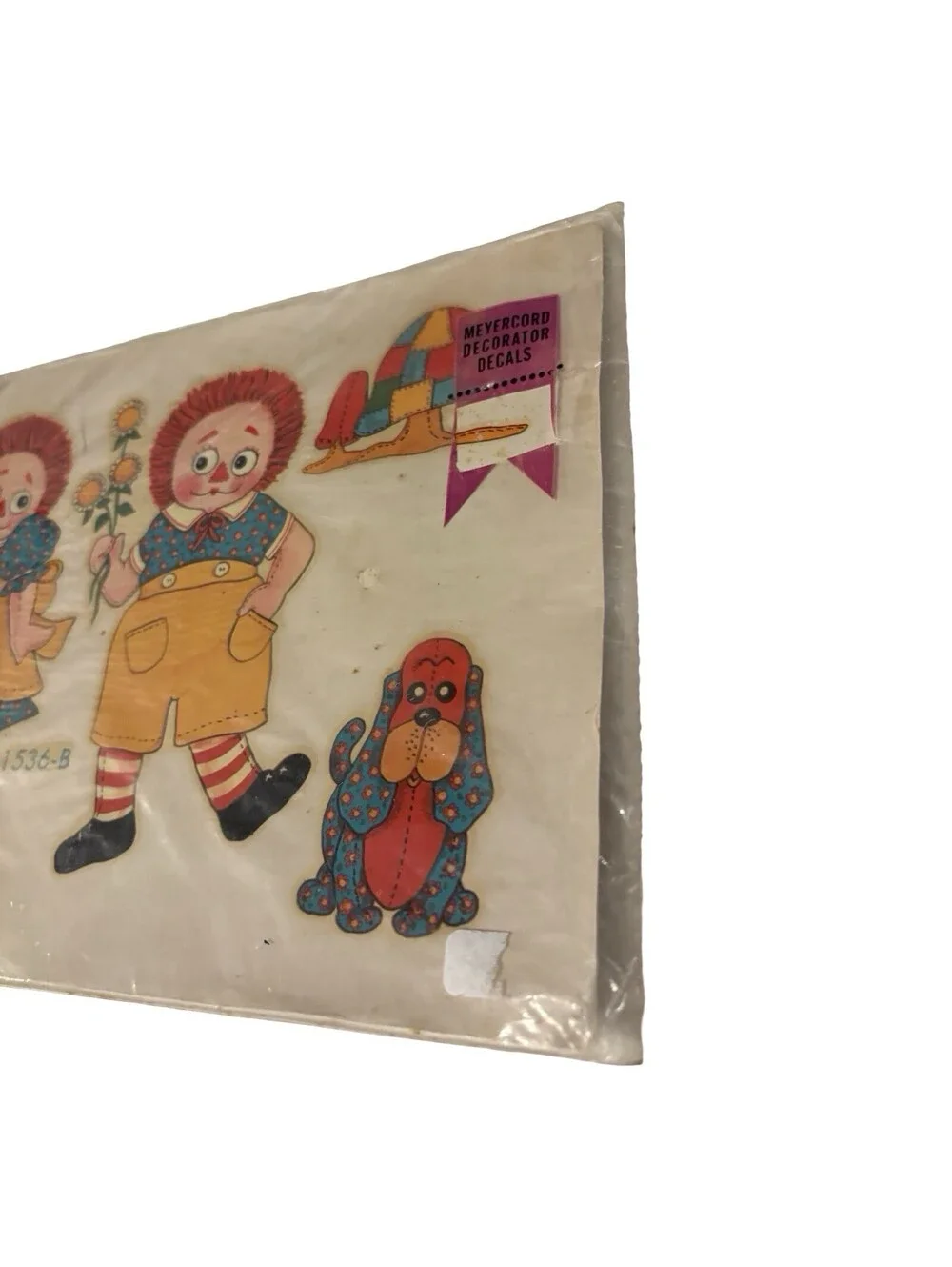 Vintage Meyercord Decals. RAGGEDY DOLLS  1536-B 7 Decals/Ephemera